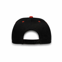 HOT-13 black wine wholesale 5-panel suede brim snapback hat back view