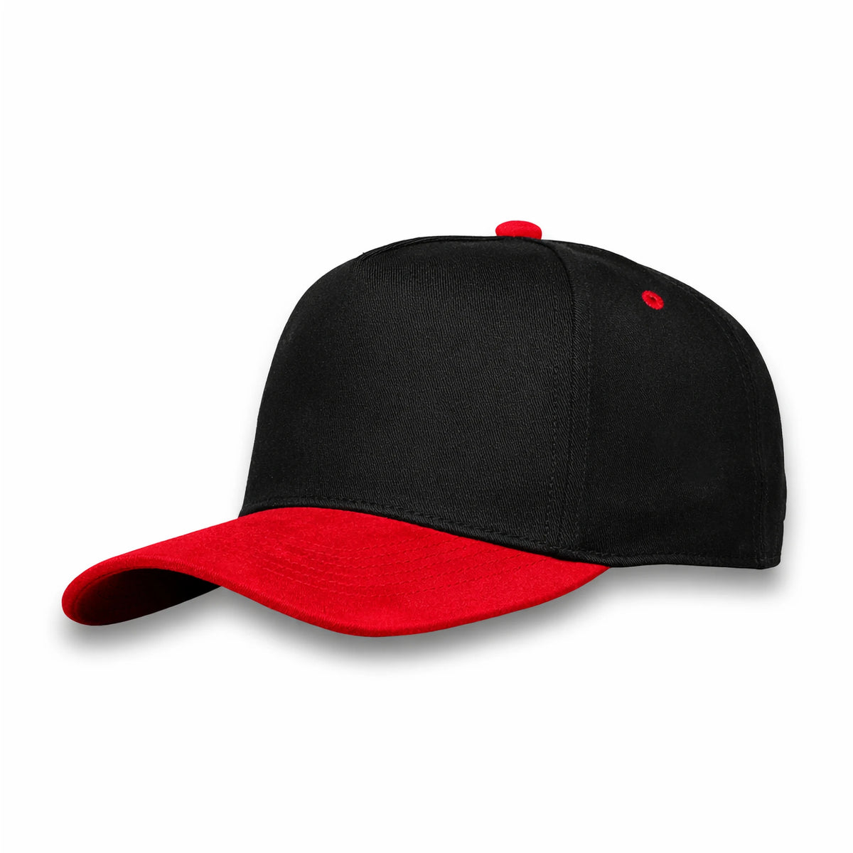 HOT-13 black wine wholesale 5-panel suede brim snapback hat front view