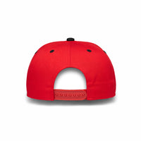 HOT-13 red black wholesale 5-panel suede brim snapback hat back view