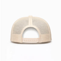 HOT-14 beige wholesale 5-panel trucker hat back view