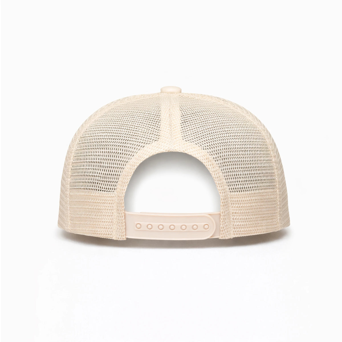 HOT-14 beige wholesale 5-panel trucker hat back view