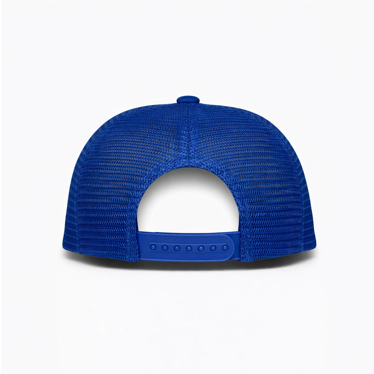 HOT-14 blue wholesale 5-panel trucker hat back view