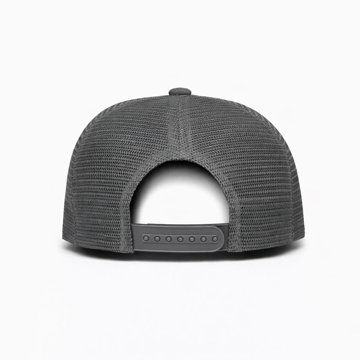 HOT-14 dark grey wholesale 5-panel trucker hat back view