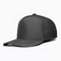 HOT-14 dark grey wholesale 5-panel trucker hat front view