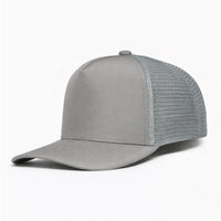 HOT-14 light grey wholesale 5-panel trucker hat front view