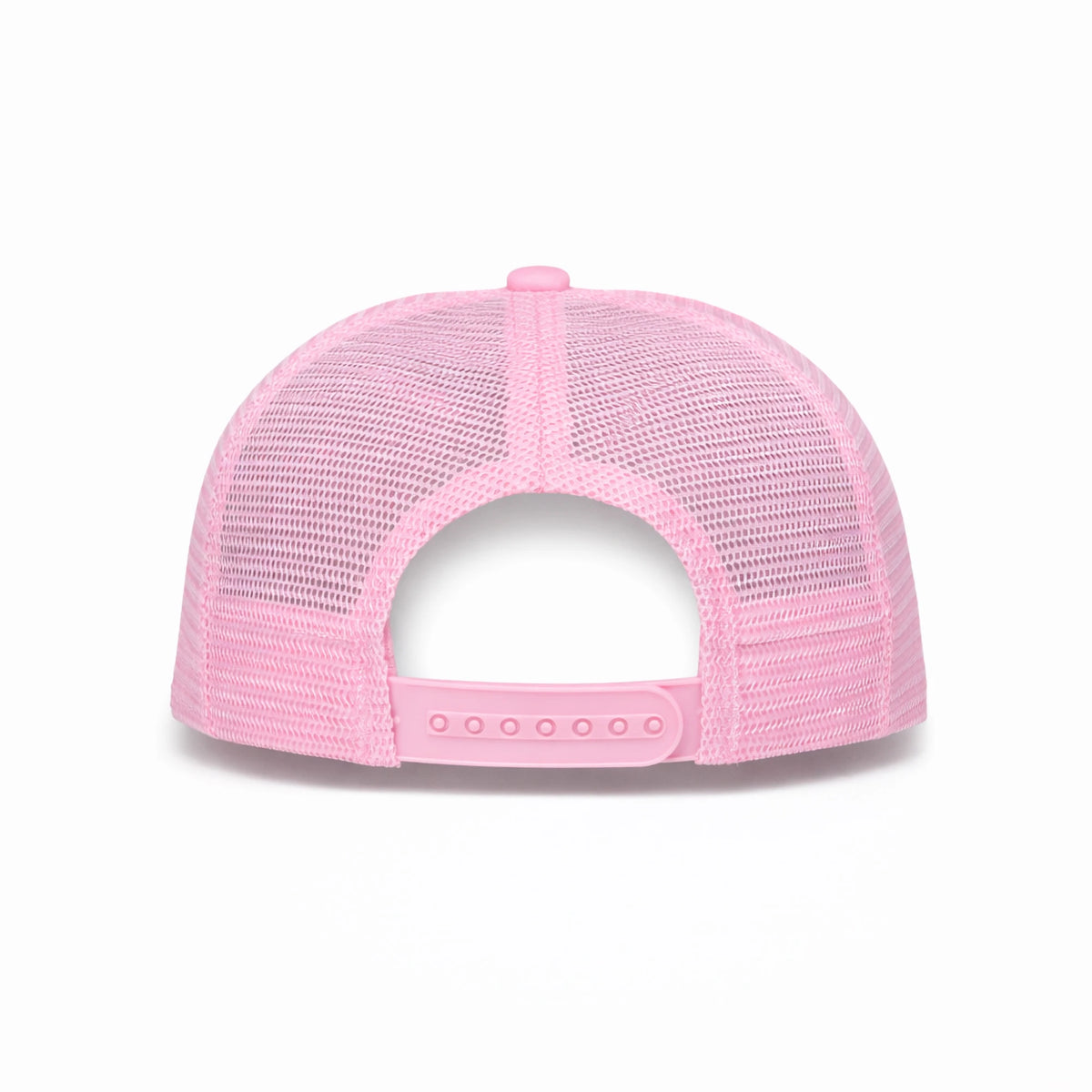 HOT-14 pink wholesale 5-panel trucker hat back view