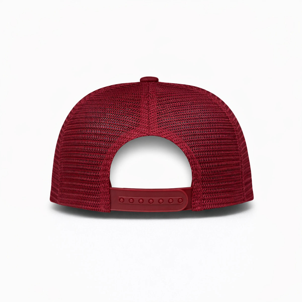HOT-14 burgundy wholesale 5-panel trucker hat back view