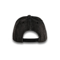 HOT-3 black wholesale 5-panel denim snapback hat back view