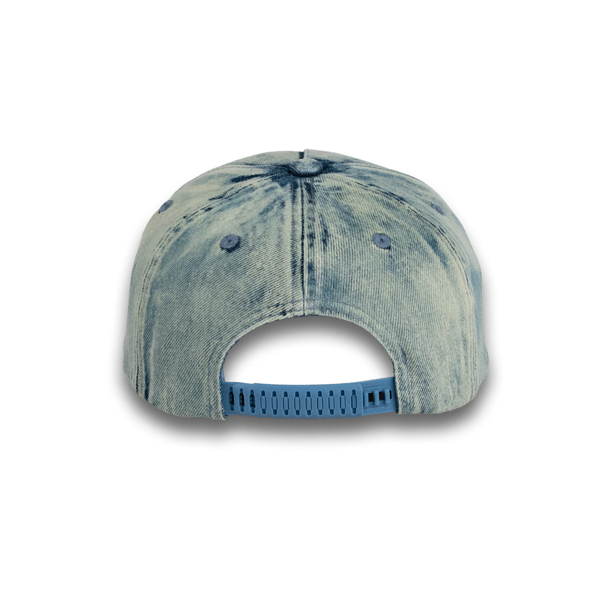 HOT-3 royal wholesale 5-panel denim snapback hat back view