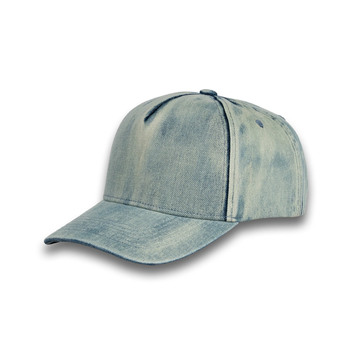 HOT-3 royal wholesale 5-panel denim snapback hat front view