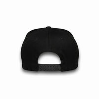 HOT-4 black wholesale 5-panel rope trucker hat back view