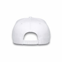 HOT-4 white wholesale 5-panel rope trucker hat back view