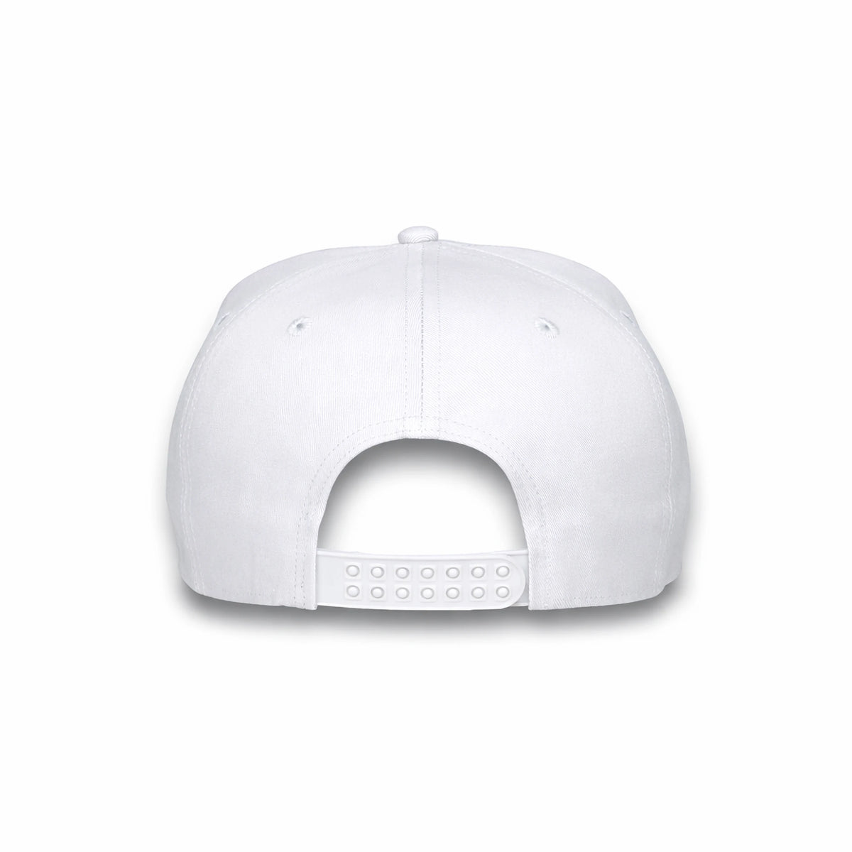 HOT-4 white wholesale 5-panel rope trucker hat back view