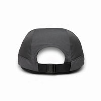 HOT-5 dark grey wholesale 4-panel performance strapback hat back view