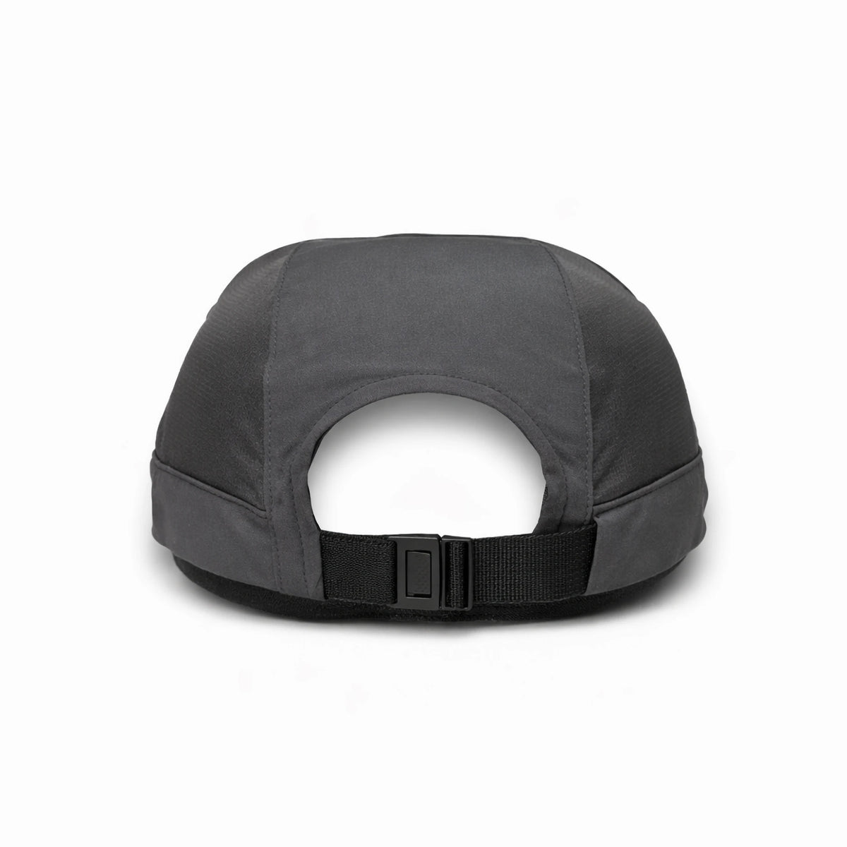 HOT-5 dark grey wholesale 4-panel performance strapback hat back view