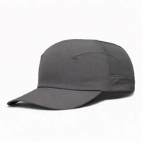 HOT-5 dark grey wholesale 4-panel performance strapback hat front view