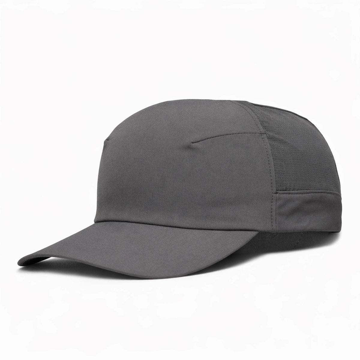 HOT-5 dark grey wholesale 4-panel performance strapback hat front view