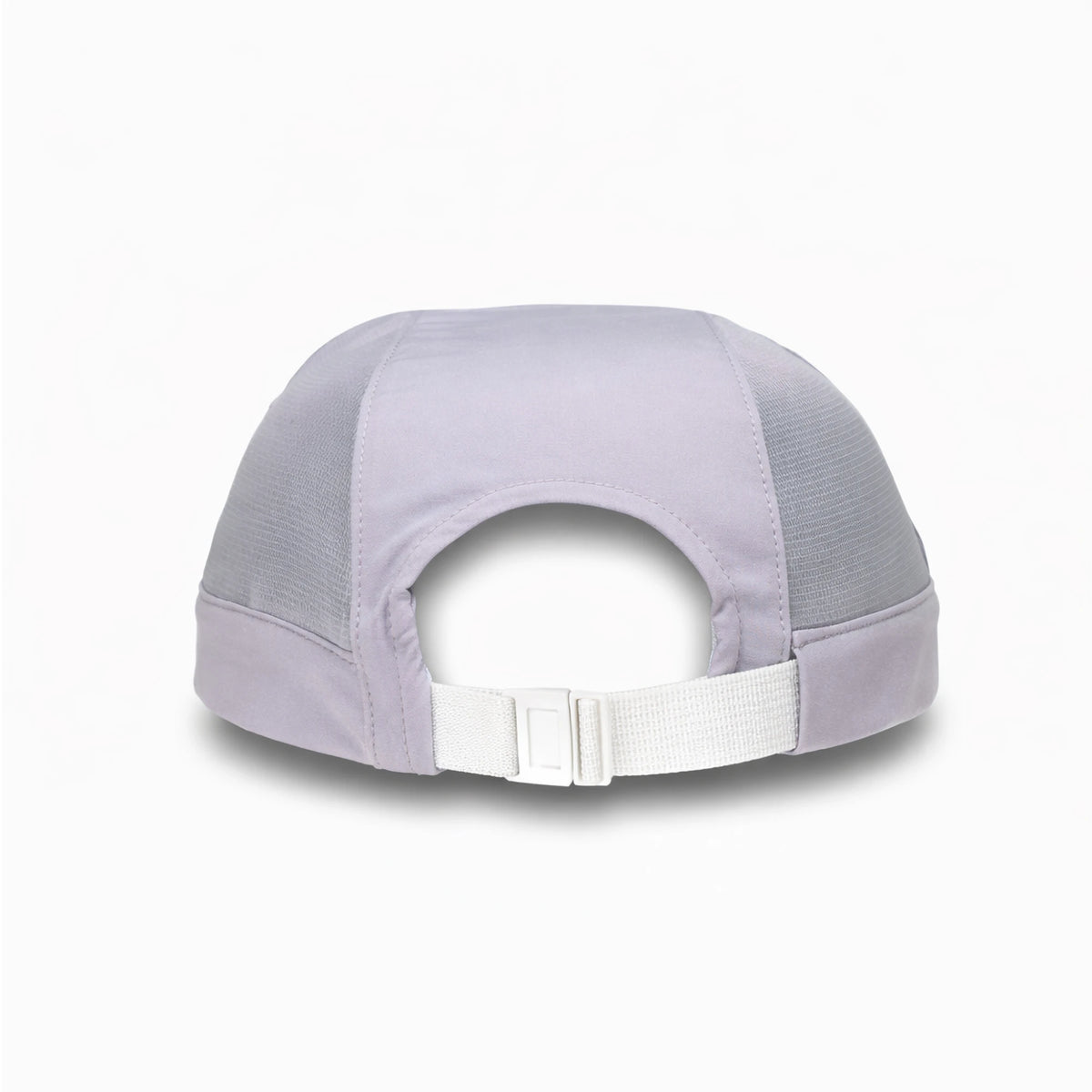 HOT-5 light grey wholesale 4-panel performance strapback hat back view