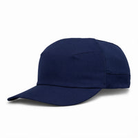 HOT-5 navy wholesale 4-panel performance strapback hat front view
