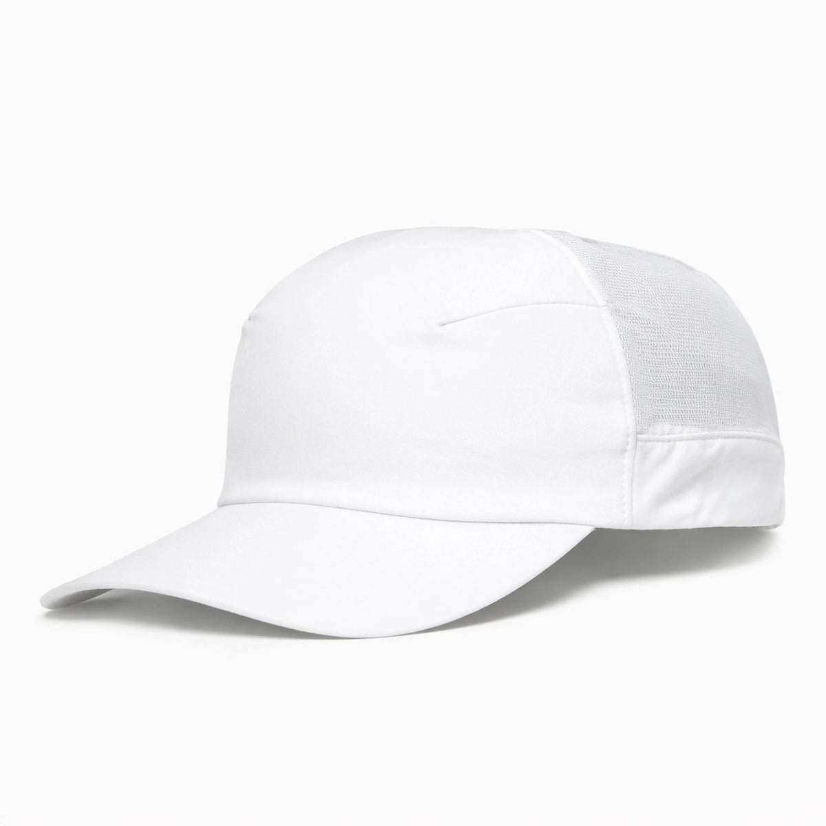 HOT-5 white wholesale 4-panel performance strapback hat front view