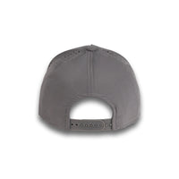 HOT-6 grey wholesale 5-panel performance snapback hat back view