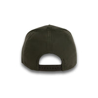HOT-6 olive wholesale 5-panel performance snapback hat back view