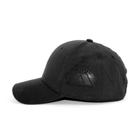 HOT-7 black wholesale 6-panel performance snapback hat side view