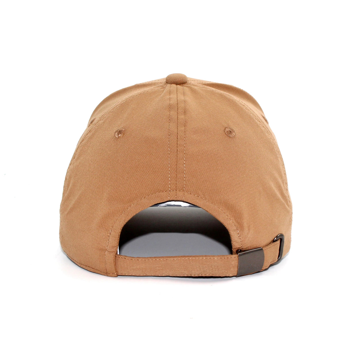 HOT-7 dark khaki wholesale 6-panel performance snapback hat back view