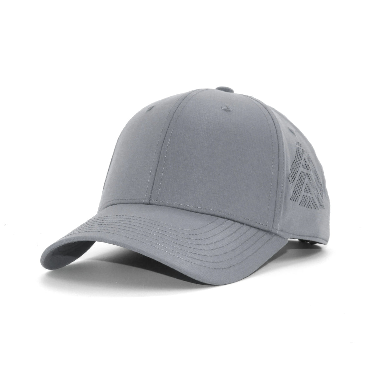 HOT-7 grey wholesale 6-panel performance snapback hat front view