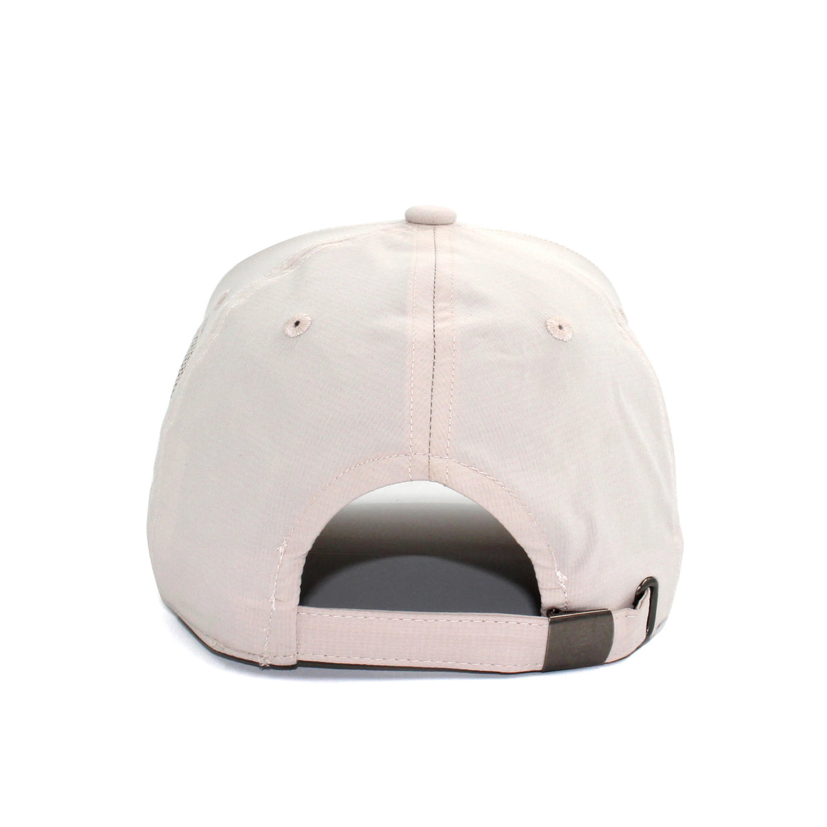 HOT-7 light beige wholesale 6-panel performance snapback hat back view