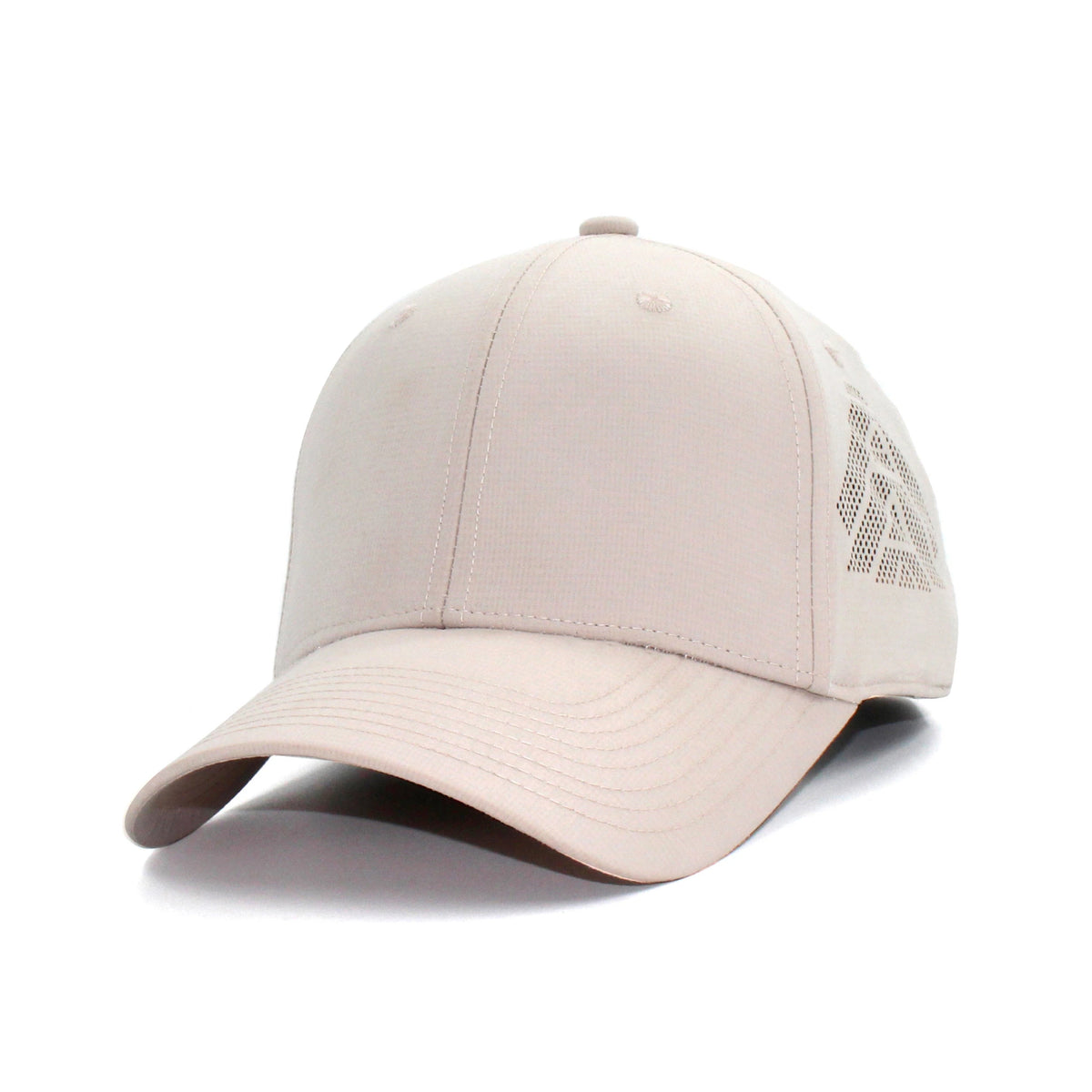 HOT-7 light beige wholesale 6-panel performance snapback hat front view