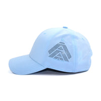 HOT-7 light blue wholesale 6-panel performance snapback hat side view