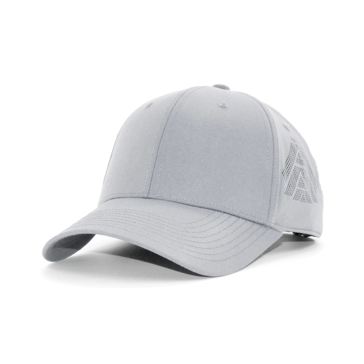HOT-7 light grey wholesale 6-panel performance snapback hat front view