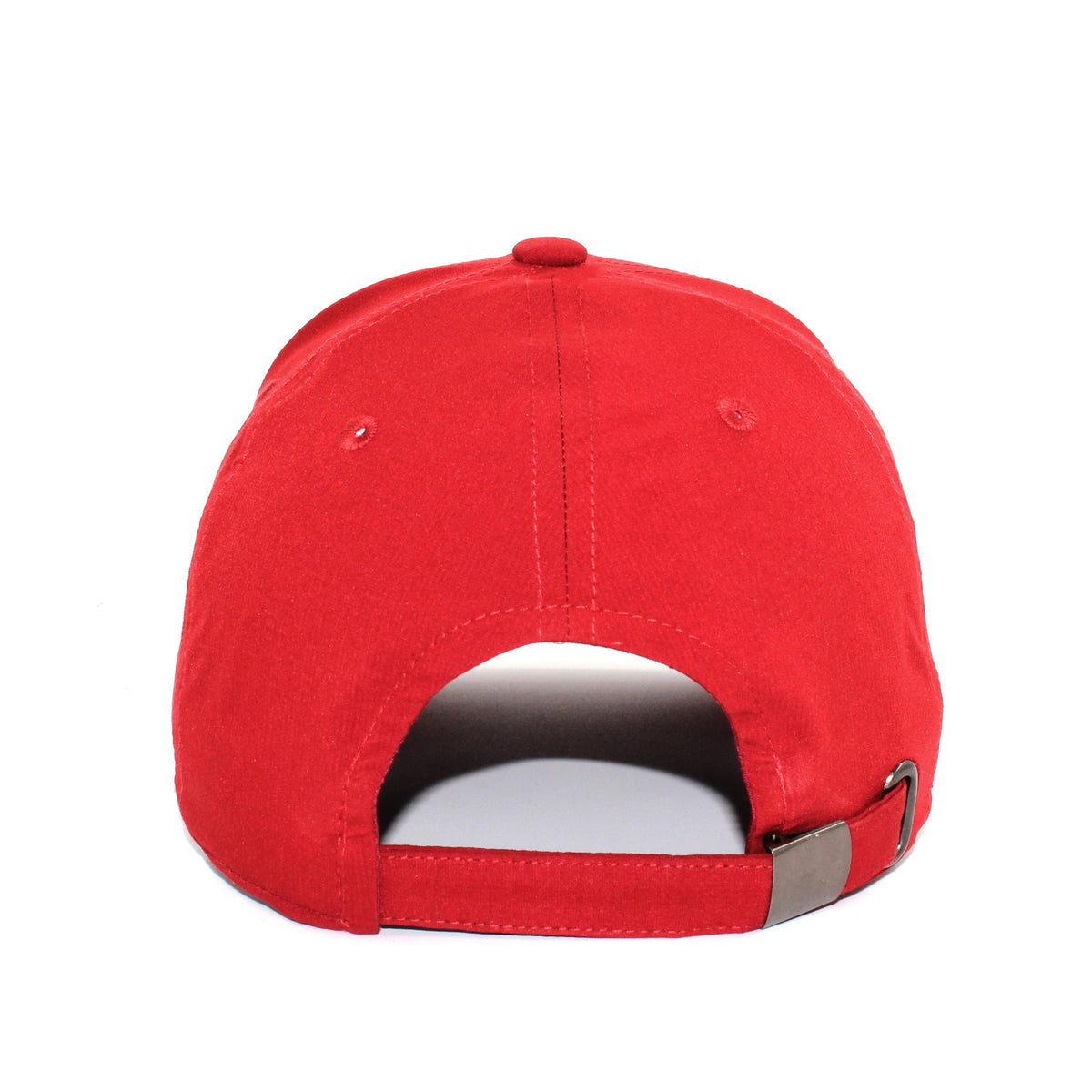 HOT-7 red wholesale 6-panel performance snapback hat back view