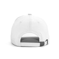 HOT-7 white wholesale 6-panel performance snapback hat back view