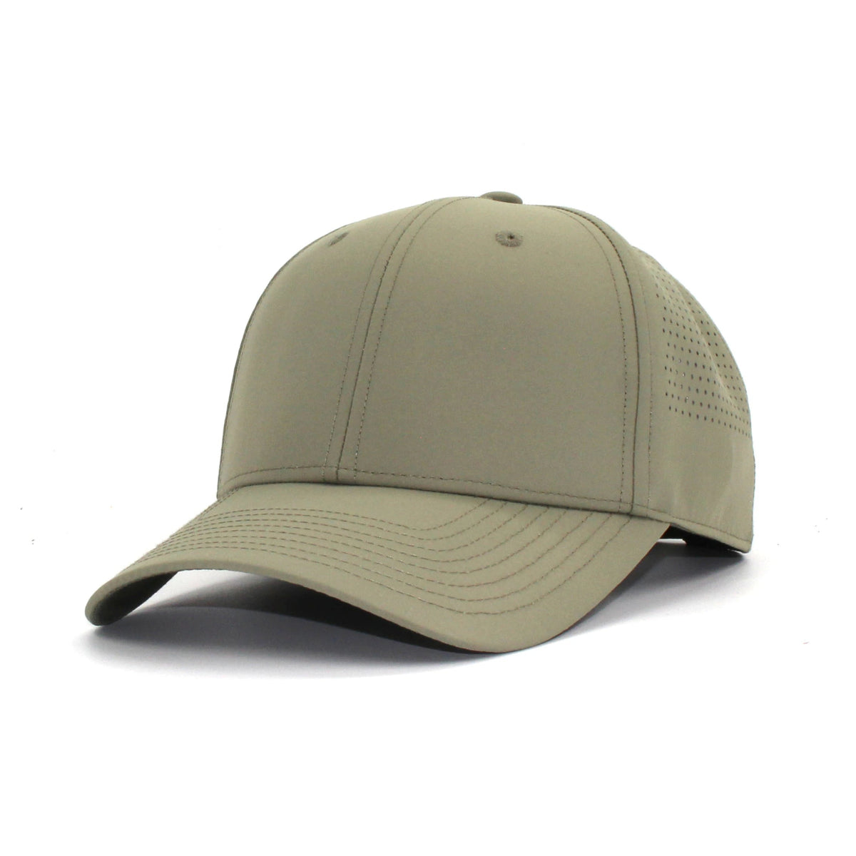 HOT-9 55 green wholesale 6-panel performance snapback hat front view
