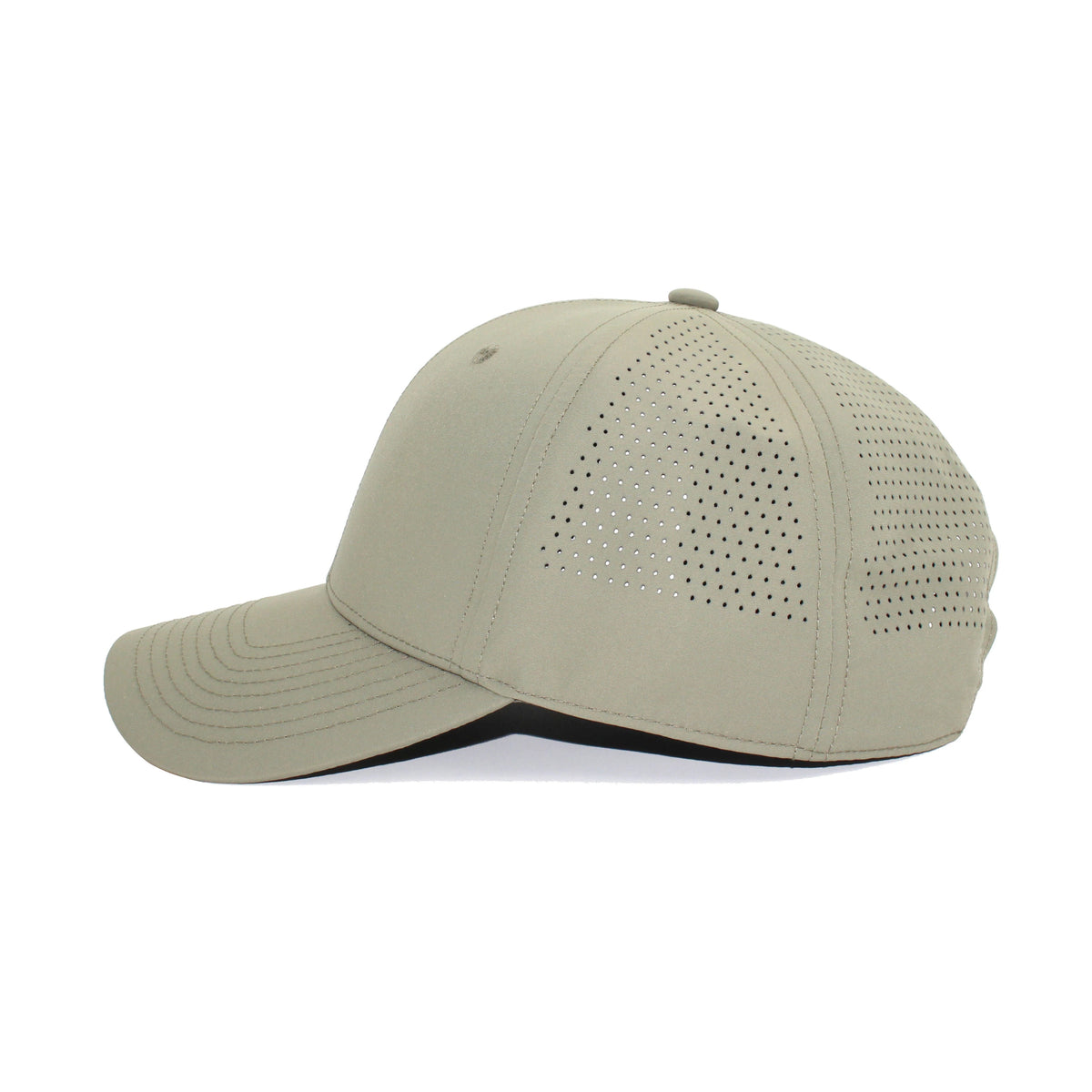 HOT-9 55 green wholesale 6-panel performance snapback hat side view