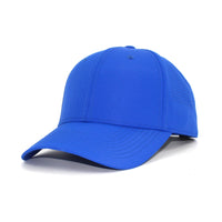 HOT-9 blue wholesale 6-panel performance snapback hat front view