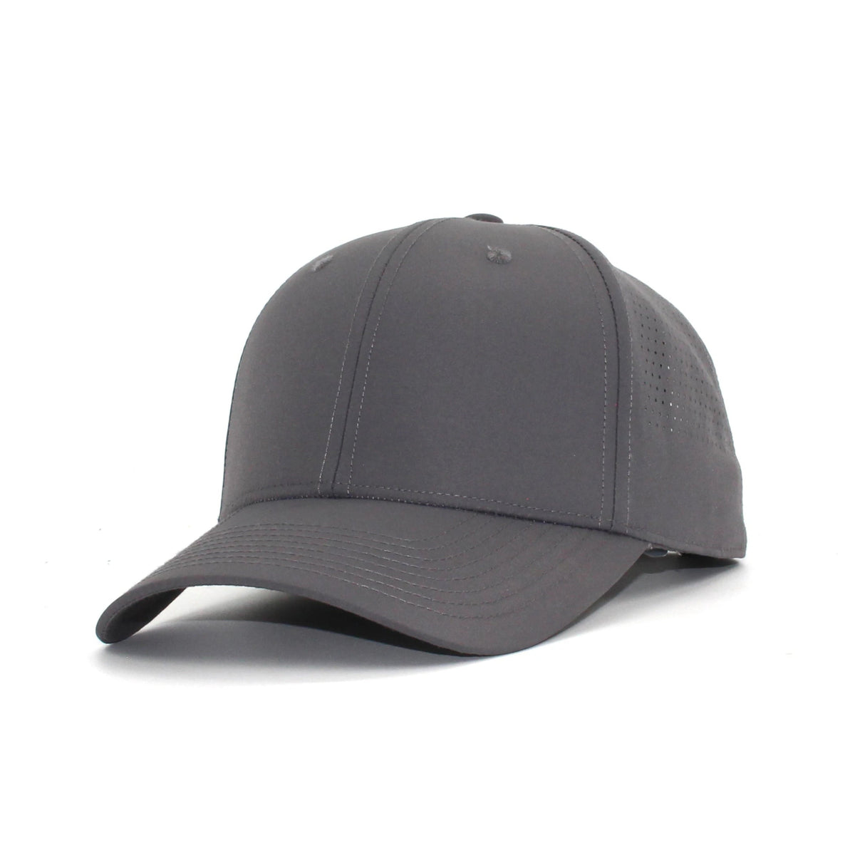 HOT-9 dark grey wholesale 6-panel performance snapback hat front view