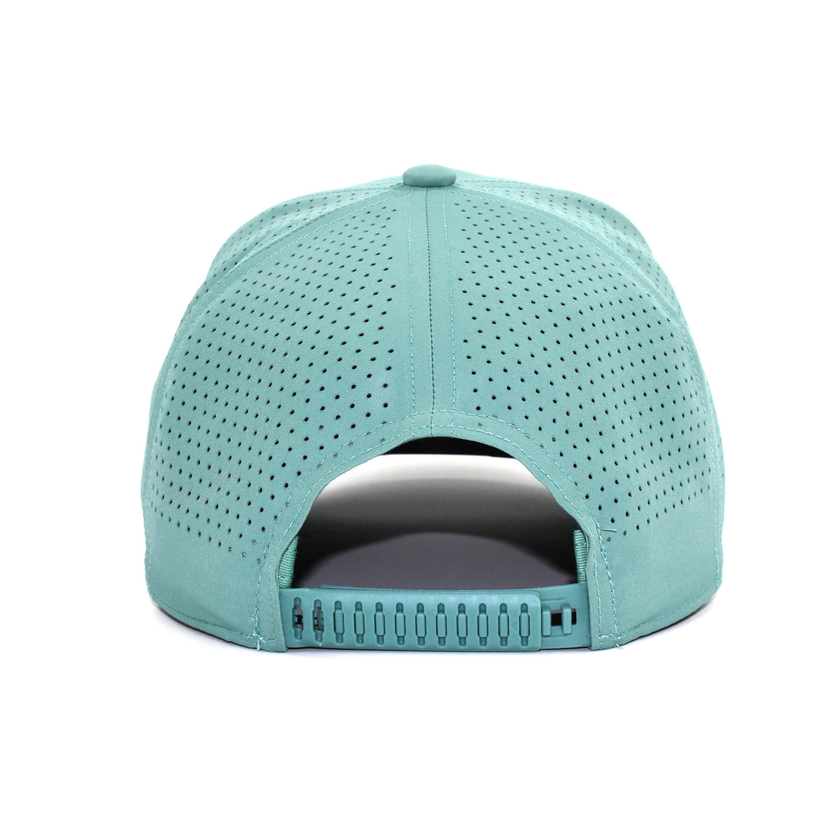 HOT-9 green wholesale 6-panel performance snapback hat back view