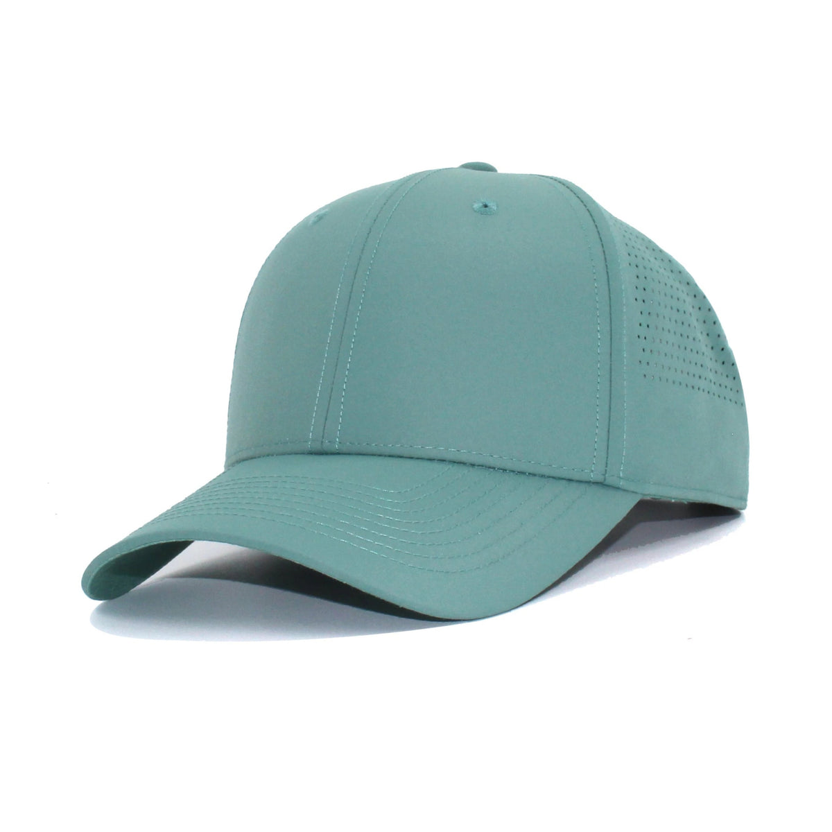 HOT-9 green wholesale 6-panel performance snapback hat front view