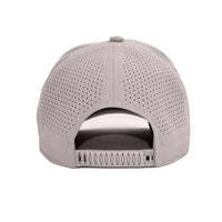 HOT-9 light grey wholesale 6-panel performance snapback hat back view