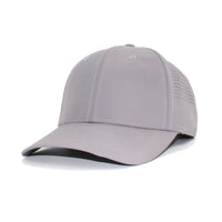 HOT-9 light grey wholesale 6-panel performance snapback hat front view