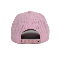 HOT-9 light pink wholesale 6-panel performance snapback hat back view
