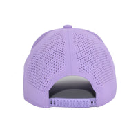 HOT-9 light purple wholesale 6-panel performance snapback hat back view