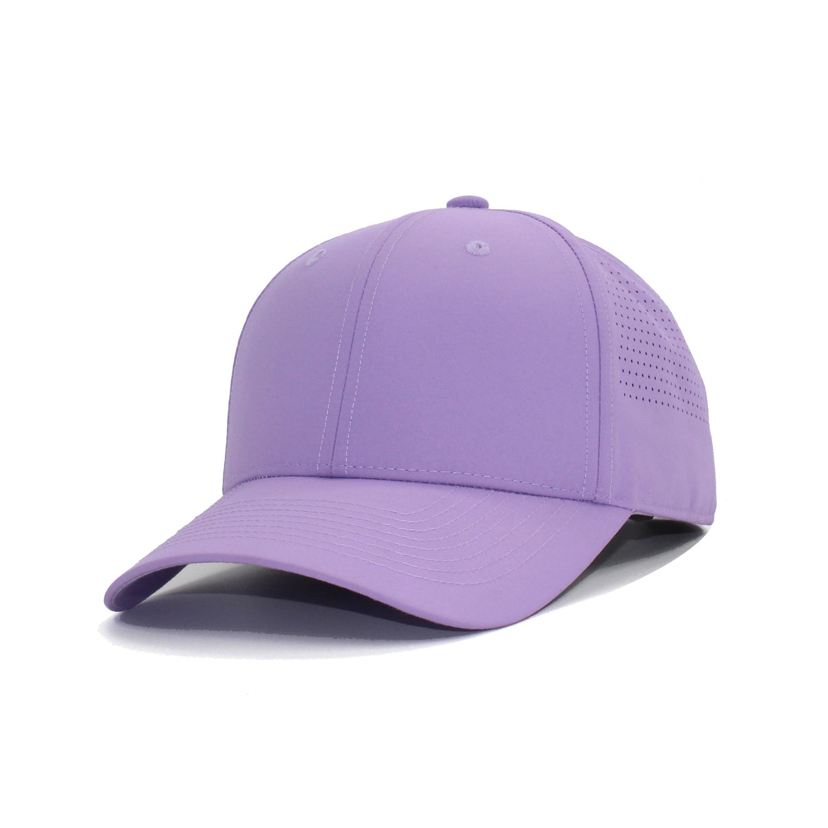 HOT-9 light purple wholesale 6-panel performance snapback hat front view