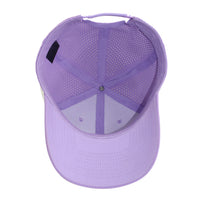 HOT-9 light purple wholesale 6-panel performance snapback hat interior view