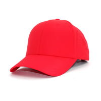 HOT-9 red wholesale 6-panel performance snapback hat front view