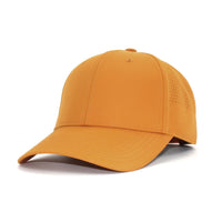HOT-9 yellow wholesale 6-panel performance snapback hat front view