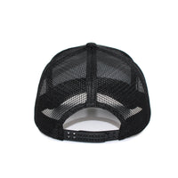 LU-1 black wholesale 6-panel trucker hat with snapback